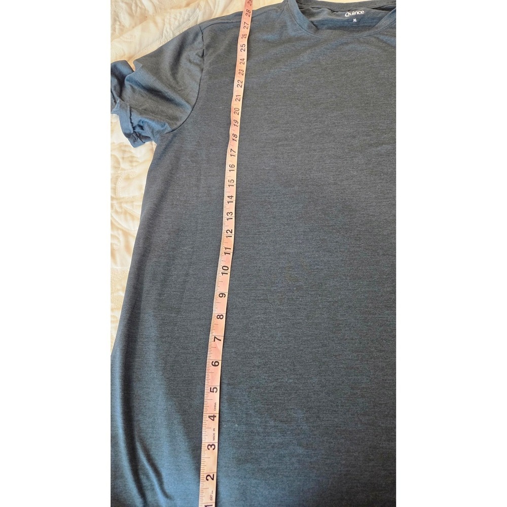 Quince Performance Crew Neck Tee Short Sleeve Blue Grey Activewear XL - Picture 7 of 8